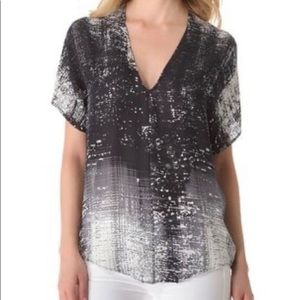 Vince silk graffiti print top